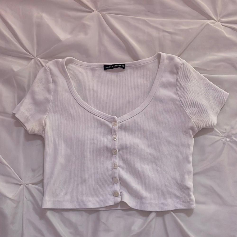 Brandy Melville white button up top, Size: XS or S (One size)